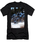 A Sleigh Is Pulled By Two Black Horses Steve Glass T-Shirt