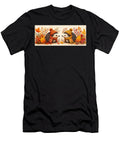 Cozy Hedgehogs in Autumn Whimsical Fall Scarf Scene Wall Art Sun D Studio T-Shirt
