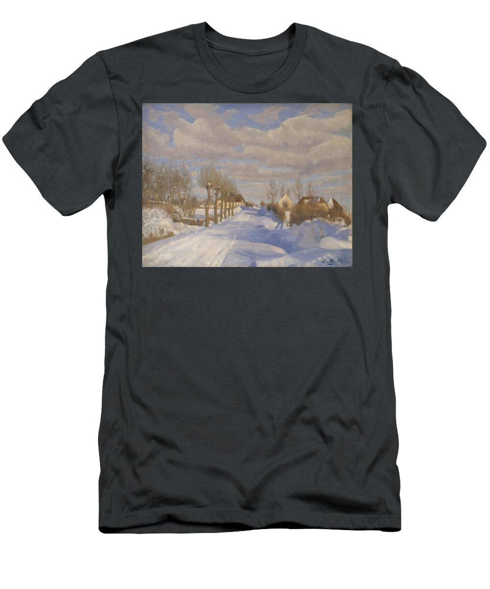 Snowcovered Highroad in the Sunshine Fritz Syberg Danish T-Shirt