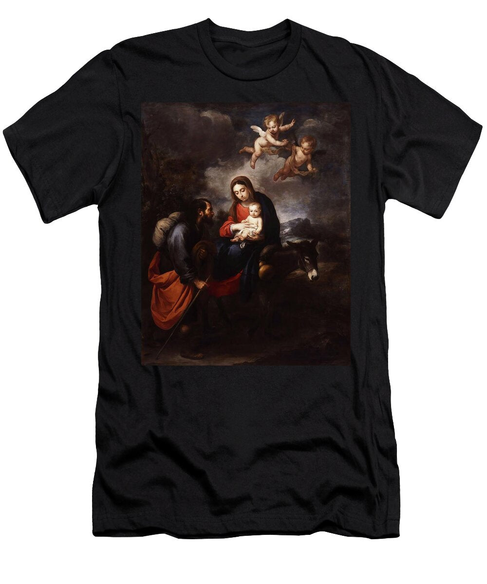The Flight Into Egypt 1668 1670 Oil on Canvas 155 X 125 Cm Bartolome Esteban Murillo 1611 1682 T-Shirt