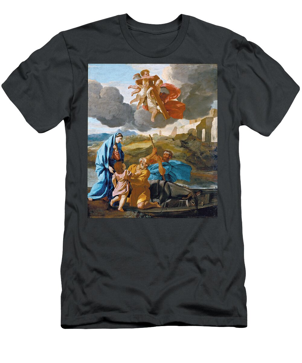 The Return of the Holy Family From Egypt Nicolas Poussin T-Shirt