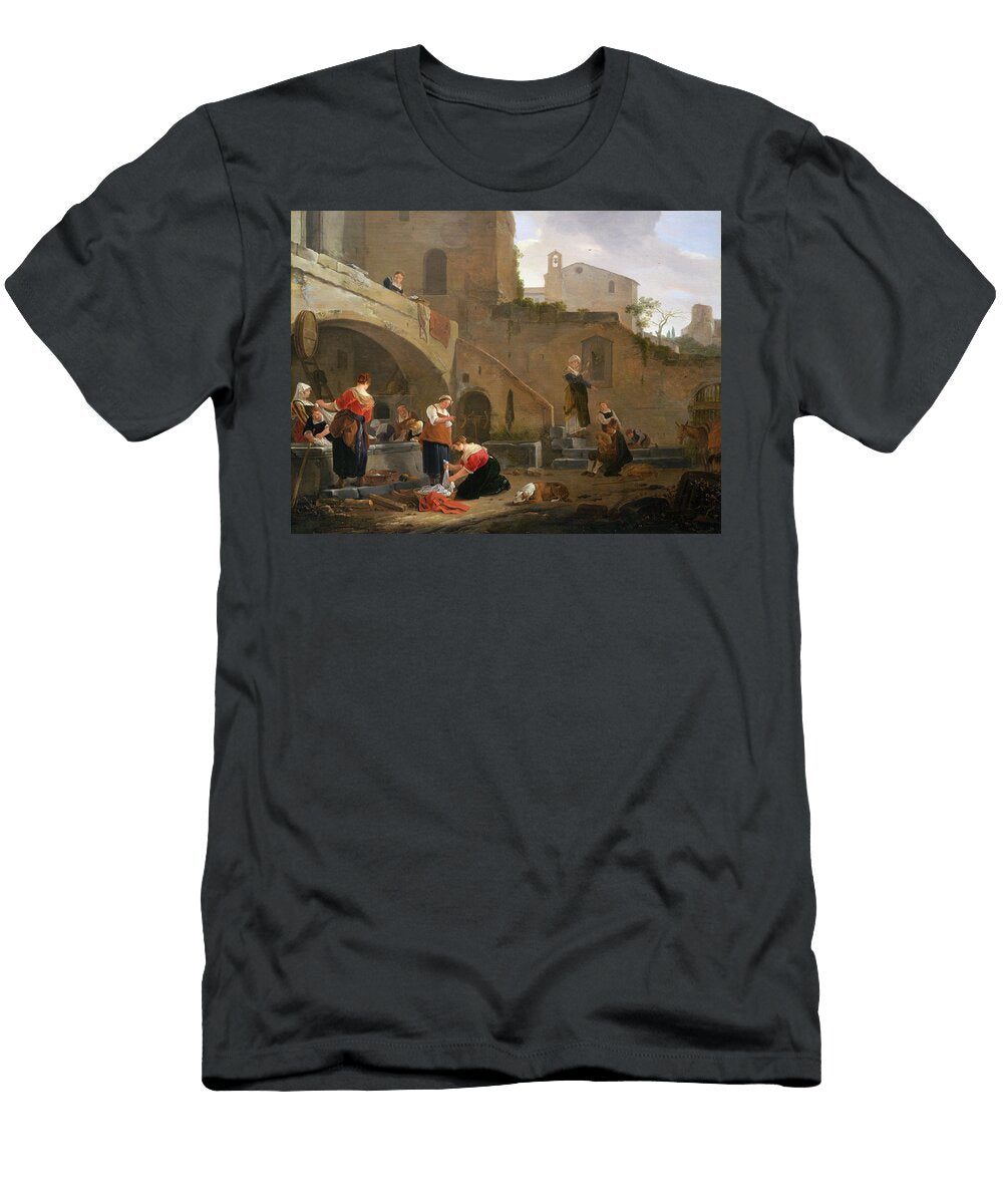 Washerwomen By a Roman Fountain Thomas Wyck T-Shirt