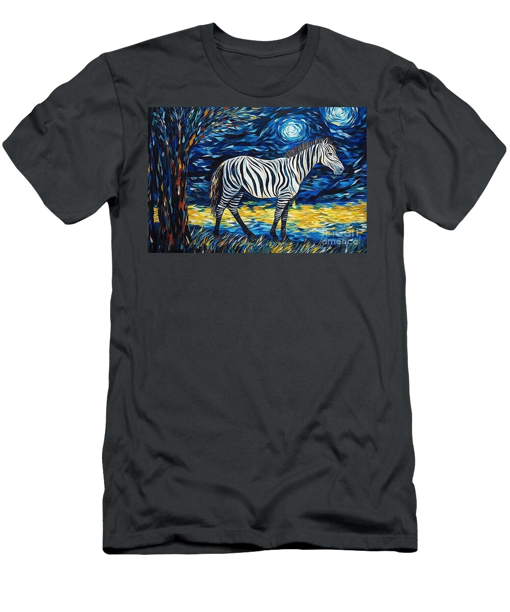 Zebra Blue Painting N Akkash T-Shirt